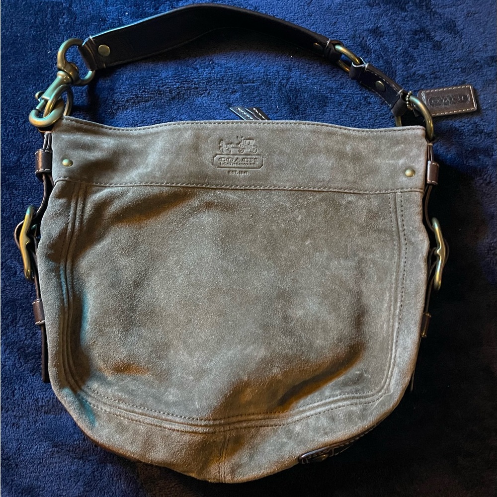 Coach suede shoulder bag